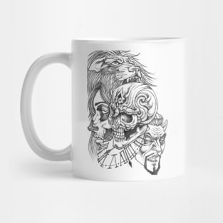 Skull Head Girl Tiger and the Devil Mug